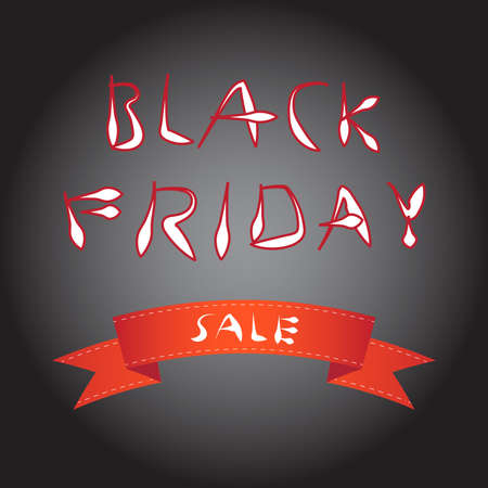 black friday blur background with red arc ribbonのイラスト素材