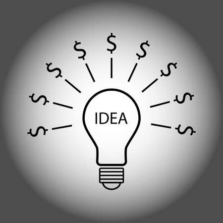 idea to dollar blur light bulb concept iconのイラスト素材