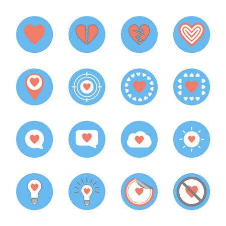 several style of heart icons set,vector Illustration EPS10のイラスト素材