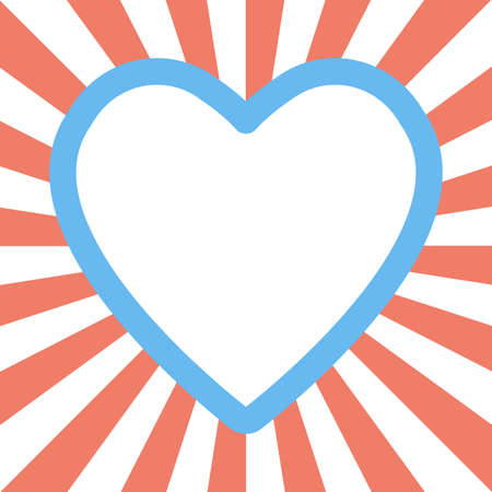 valentine day heart shape on sunburst background,vector Illustration EPS10のイラスト素材
