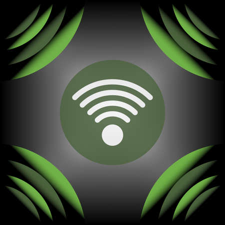 Wifi sign icon on light wavy curve background.のイラスト素材