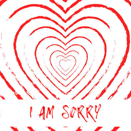 I am sorry blood heart grunge style background,vector Illustration EPS10のイラスト素材
