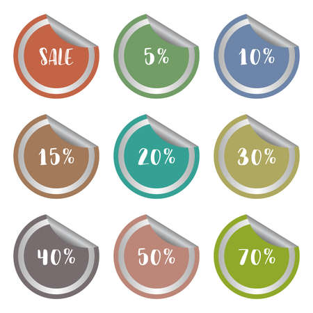 sale percentage several number sticker label set,vector Illustration EPS10のイラスト素材