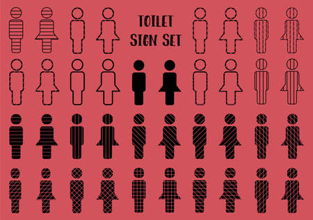 toilet sign symbol icons set,vector Illustration EPS10のイラスト素材