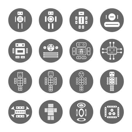 several style of robot icons set,vector Illustration EPS10のイラスト素材