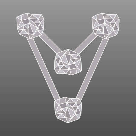 A crystal polygon heart design background,vector Illustration EPS10のイラスト素材