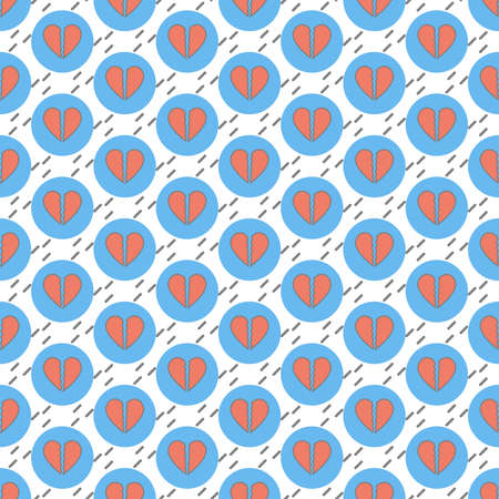 broken heart in blue button with rain design pattern background,vector Illustration EPS10のイラスト素材