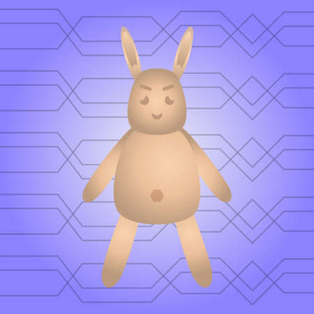 bunny character on blue technology background,vector Illustration EPS10のイラスト素材