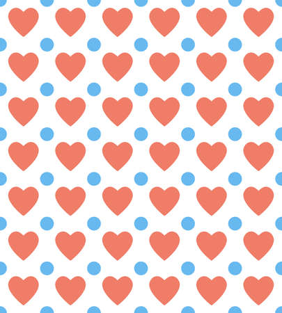 Pink heart with blue circle pattern background,vector Illustration EPS10のイラスト素材