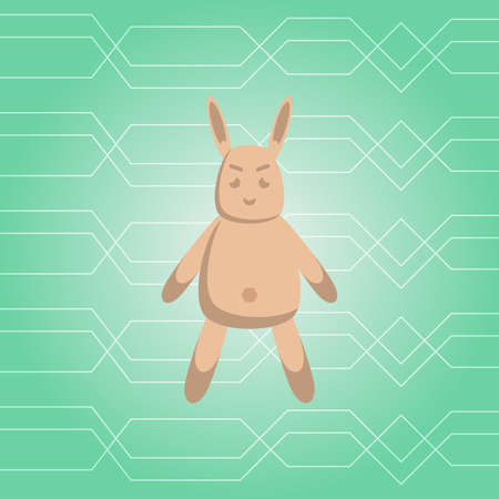 Bunny character on green technology background,vector Illustration EPS10のイラスト素材
