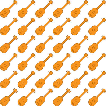 Ukulele flat design pattern background,vector Illustrationのイラスト素材