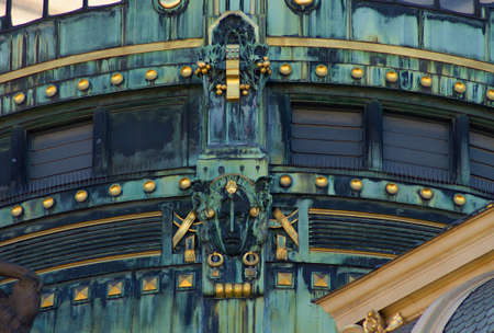 Prague ObecnÃ­ dÅ¯m, cupola detail, Republic square, Czech republicのeditorial素材