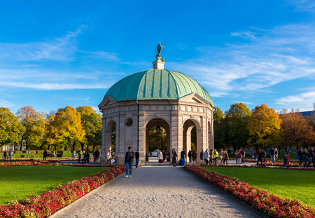 Munich,Germany - Oct 24,2015 : Pavillion at Hofgarten at noon in autumnのeditorial素材