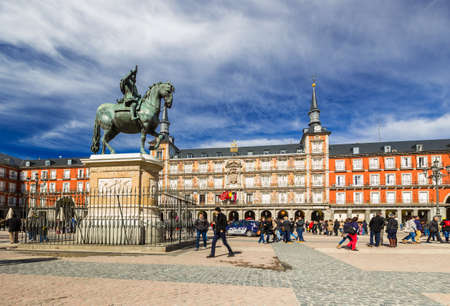 Madrid in summer at Plaza Mayor , Spainのeditorial素材