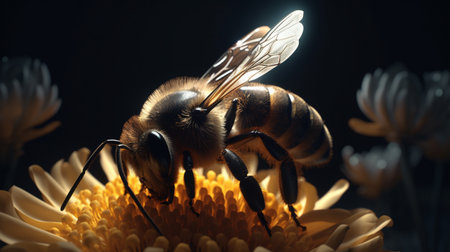 bee on a flower, honey, Generative AIの素材