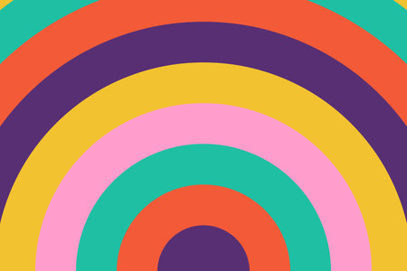Colorful circular pattern for retro style background