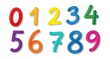 Colorful Numbers Displayed for Educational and Learning Materials