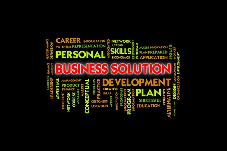 Business wording concept, business solutionの写真素材
