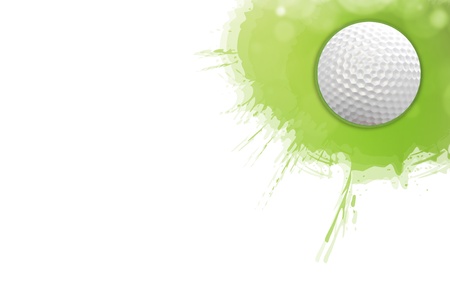 Golf Ball on the green grass for web design background の写真素材