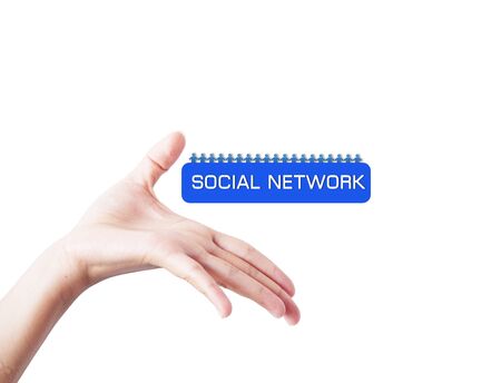 Social network concept with people photos in world map backgroundの写真素材