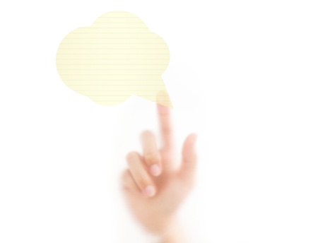 man finger pressing a bubble, isolated on a white background. の写真素材