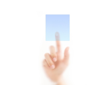 man finger pressing button, isolated on a white background. の写真素材