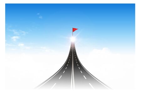Road to the flag target for business conceptの写真素材