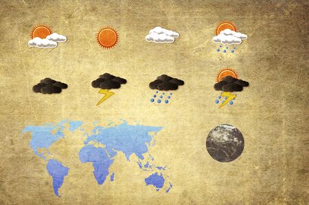 Weather forecast icon with hand for point forecastingの写真素材