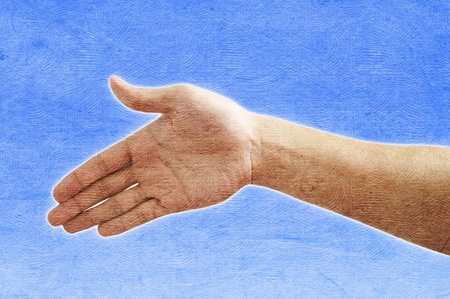 hand prepare for shakehand to each otherの写真素材