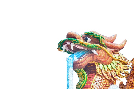 Yellow Dragon on blue sky backgroundの写真素材