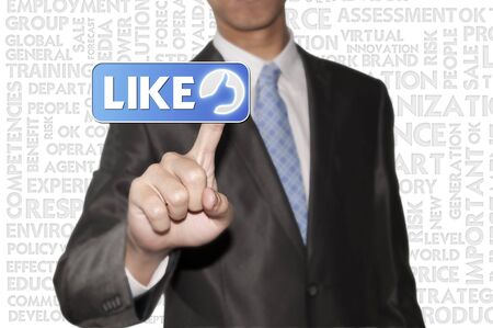 Business man pointing like button
の写真素材