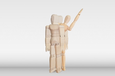 Wooden model in the crowd for human resource conceptの写真素材