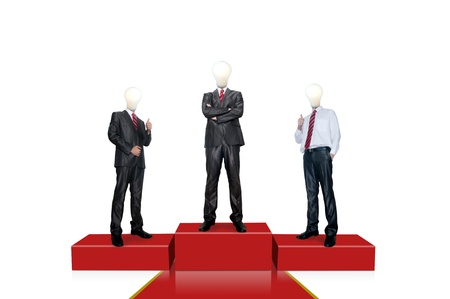 Business bulb winners on the podiumの写真素材