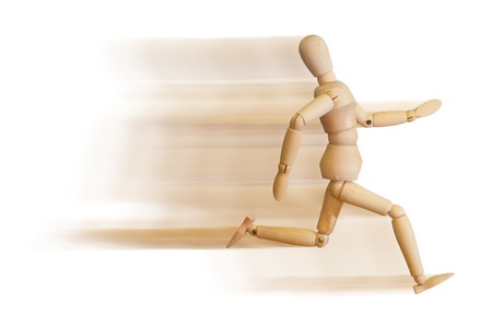 Wooden model run fastの写真素材