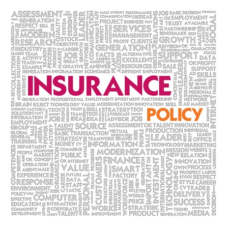 Business word cloud for business and insurance concept, policyの写真素材