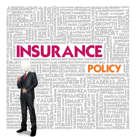 Business word cloud for business and insurance concept, policyの写真素材