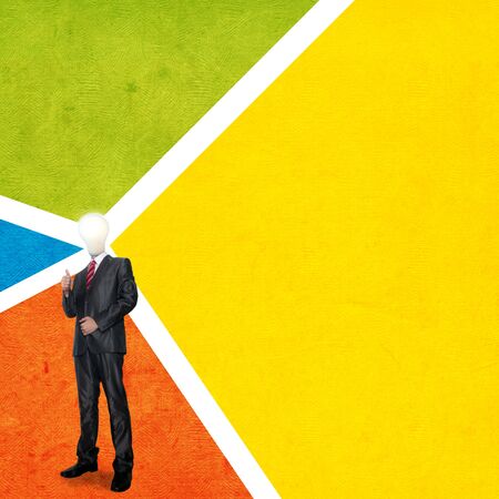 Business man with color backgroundの写真素材