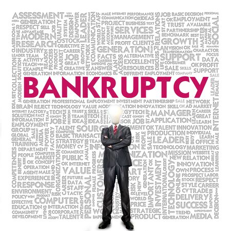 Business word cloud for business concept, Bankruptの写真素材