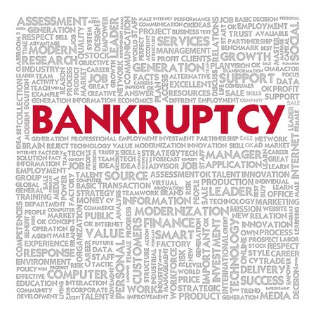 Business word cloud for business concept, Bankruptの写真素材