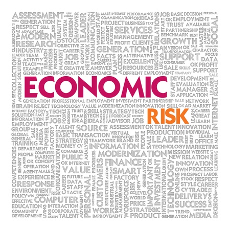 Business word cloud for business concept, Economic RIskの写真素材