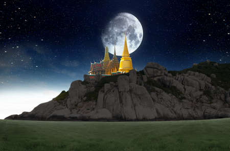 Thailand travel concept,supermoon over the skyの写真素材