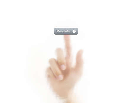 Finger pressing more informationの写真素材