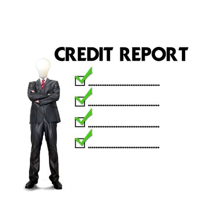 Business man mark on the check boxes credit scoreの写真素材