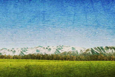 Sky landscape on paper texture background