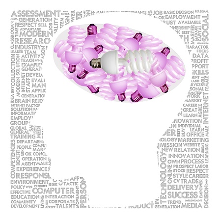 Blank head with brain speach and Word cloud outside for business conceptの写真素材