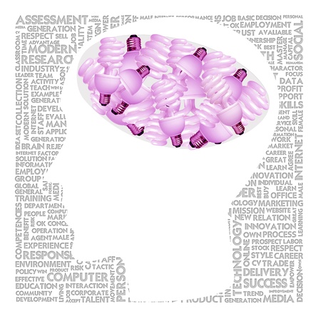 Blank head with brain speach and Word cloud outside for business conceptの写真素材
