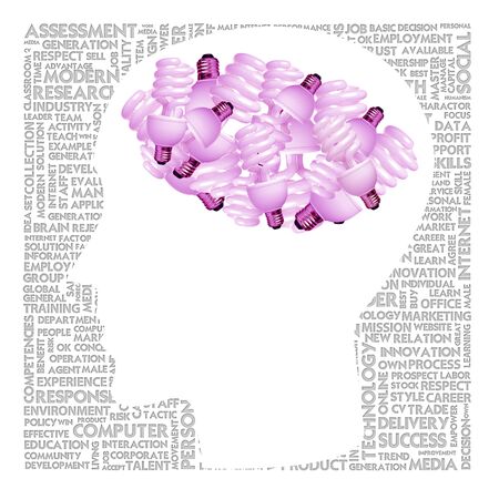 Blank head with brain speach and Word cloud outside for business conceptの写真素材
