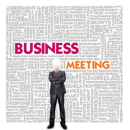 Business word cloud for business and finance concept, Business Meetingの写真素材
