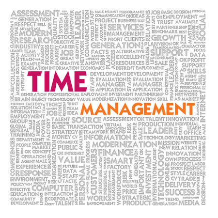 Business word cloud for business and finance concept, Time Managementの写真素材