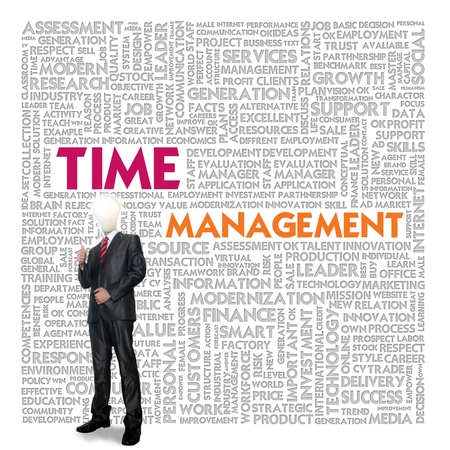 Business word cloud for business and finance concept, Time Managementの写真素材